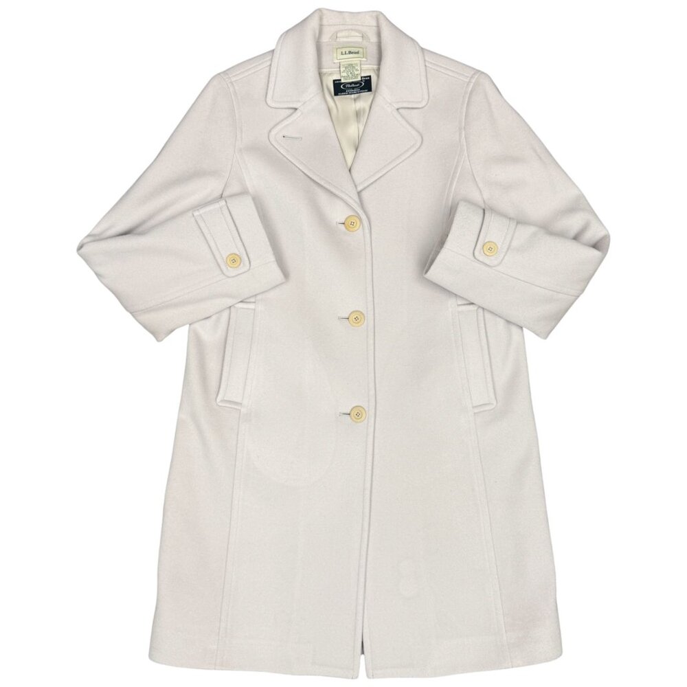 L.L. BEAN Women's NWOT Classic Lambswool Polo‎ Coat Pale Pink | Size 12R - Picture 4 of 15
